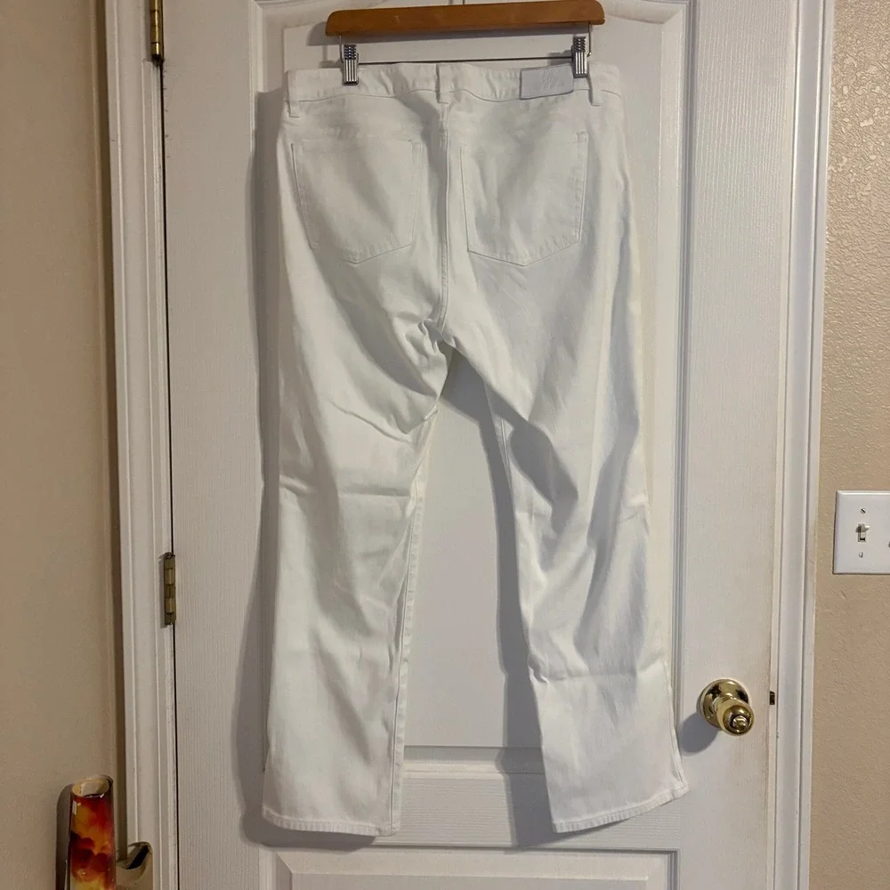 Lauren Ralph Lauren Womens White Straight Leg Denim Jeans Size 14‎
